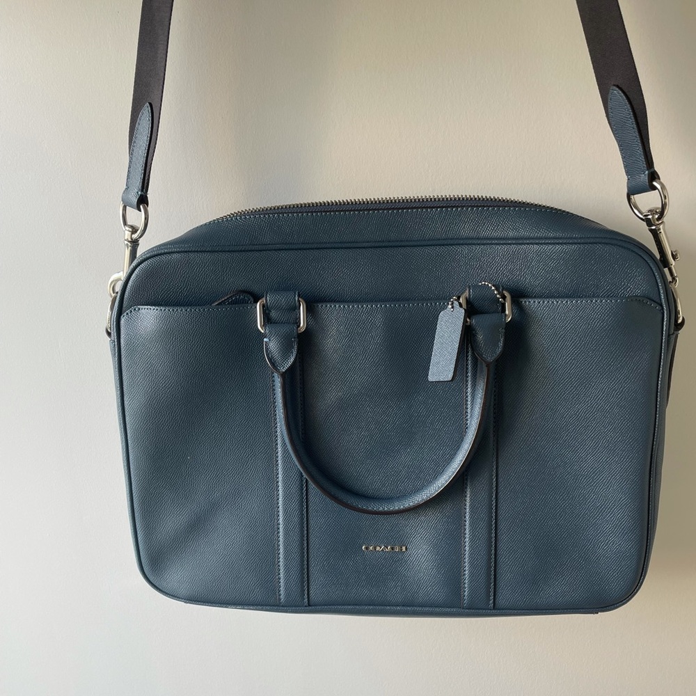 Coach slim leather brief - unisex - denim blue